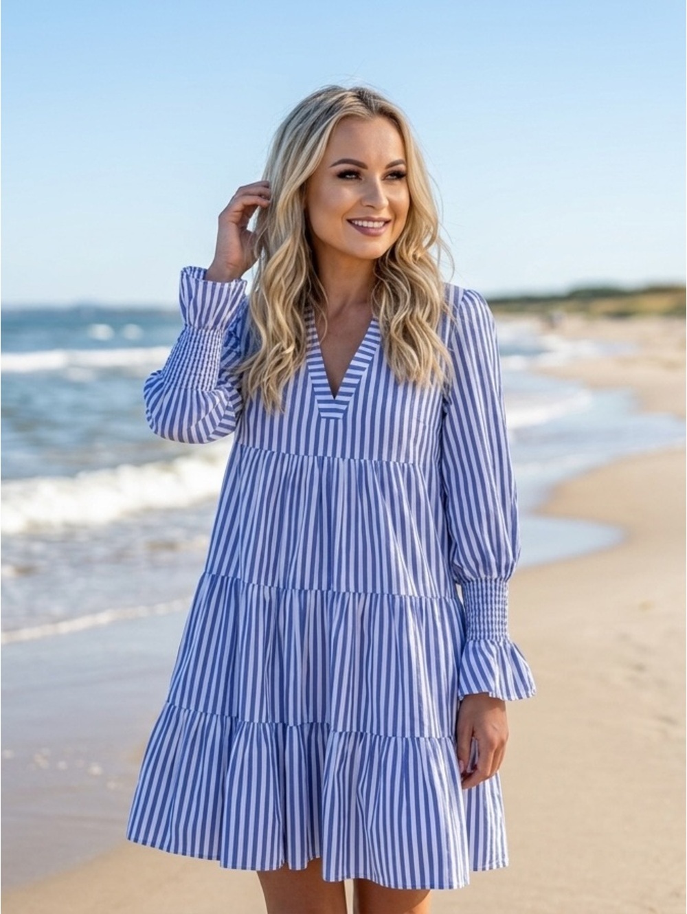 Small Pomander Place Blue and White Stripe Cotton Poplin Kenzo Dress